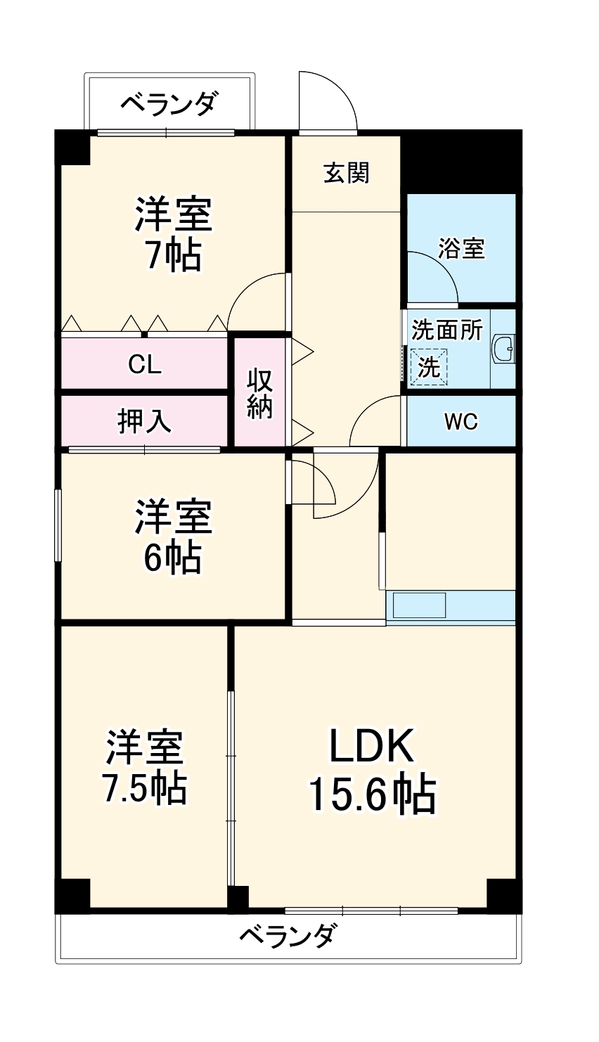 ヴェルビュ代官町の間取り