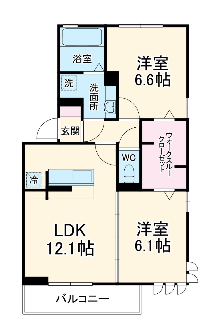 (仮)甲府市徳行５丁目PJ・101号室の間取り