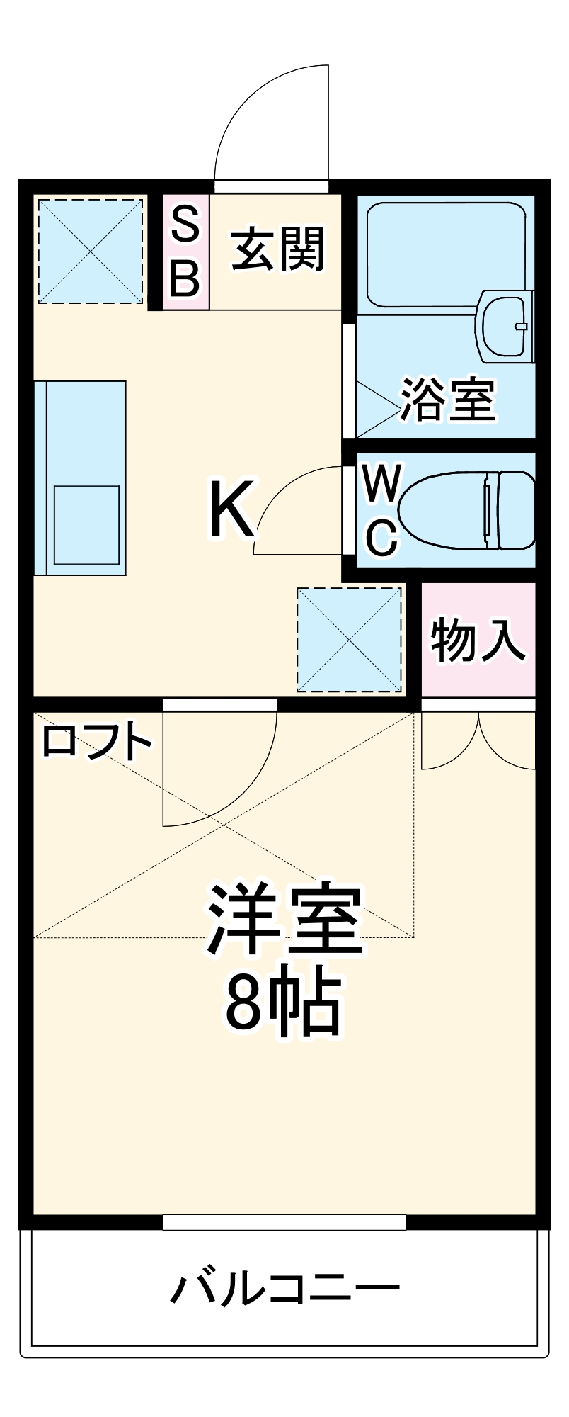 シングルハイツナベヤマの間取り