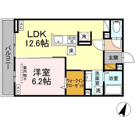 仮）Ｄ－ＲＯＯＭ長洲２丁目・103号室の間取り
