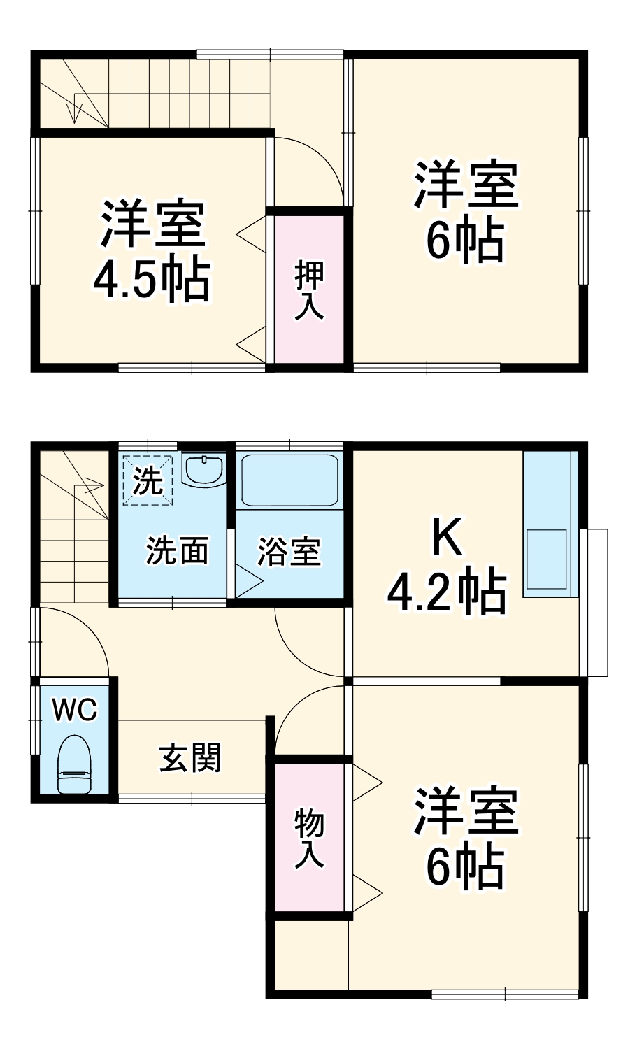 三角町255戸建１・1号室の間取り