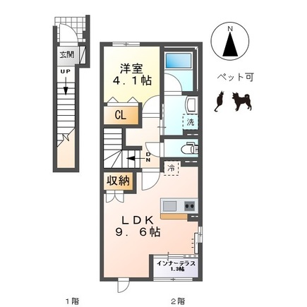 コンフォール門間Bの間取り