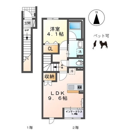 コンフォール門間Bの間取り