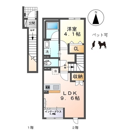 コンフォール門間Ｂの間取り