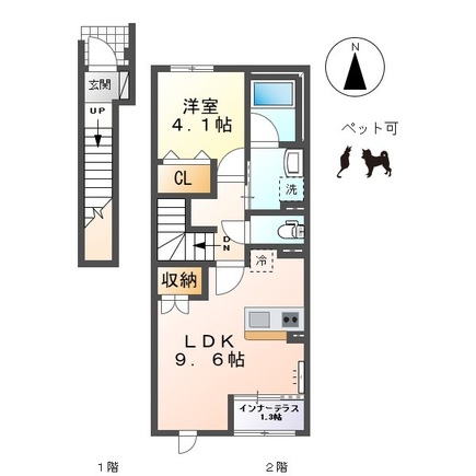 コンフォール門間Ｂの間取り