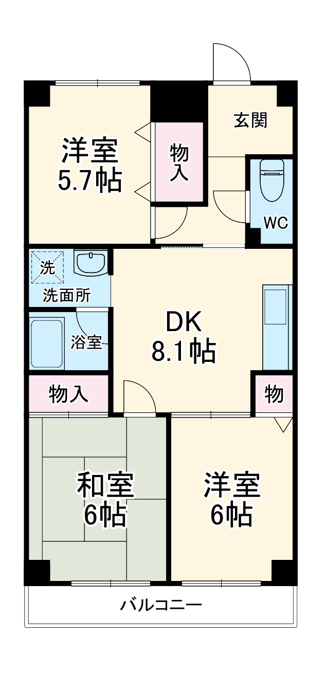 ディアコート静の間取り
