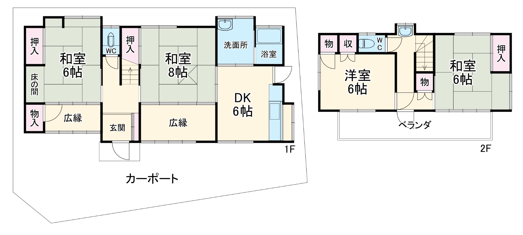 鴻巣一戸建て貸家の間取り