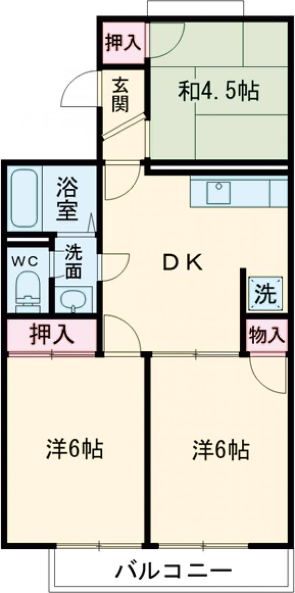 フォレストヒルズⅠ・E-101号室の間取り