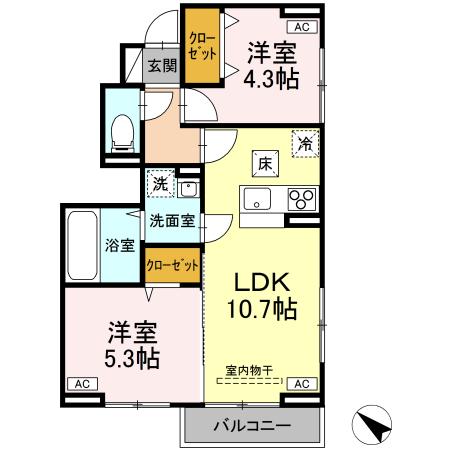 コントレール・101号室の間取り