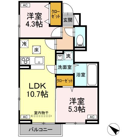 コントレール・102号室の間取り