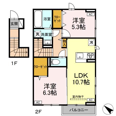 コントレール・201号室の間取り