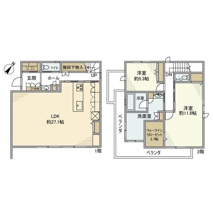 新富町戸建の間取り