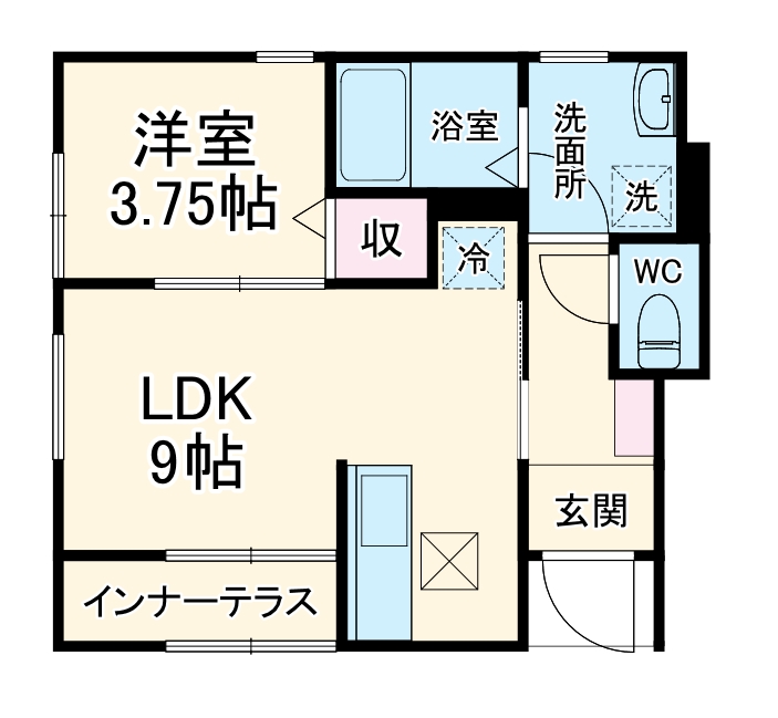 リーブルファイン一宮市乾町１号棟・101号室の間取り