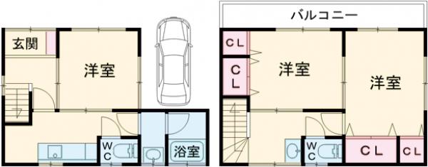 伊井貸家・1号室の間取り