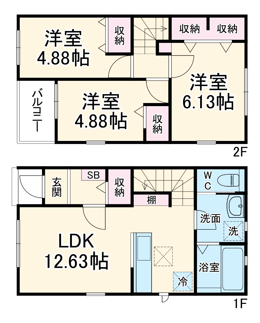 リーブルファイン東磯山Ⅱの間取り