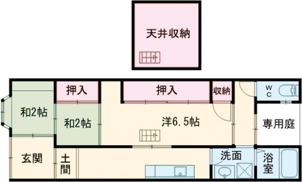 太秦安井北御所町貸家の間取り