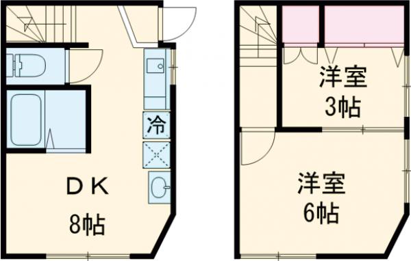 世田谷区弦巻２丁目戸建て・1-2号室の間取り