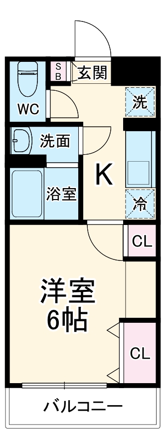リブリ・船橋Ⅲ・106号室の間取り