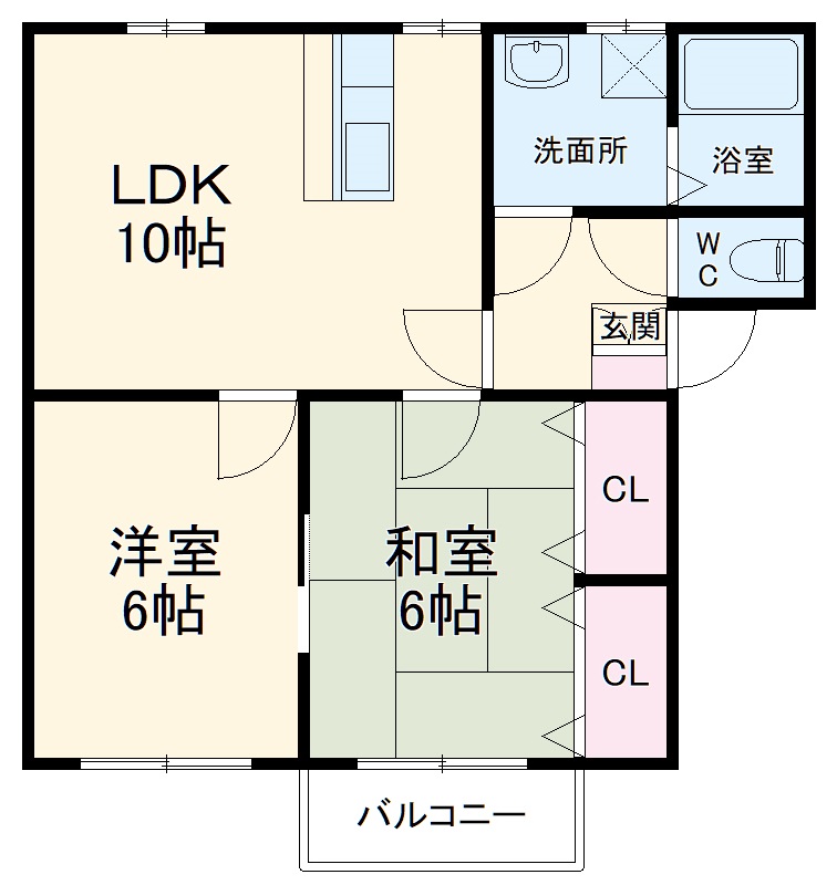 丘の上ハイツ・201号室の間取り