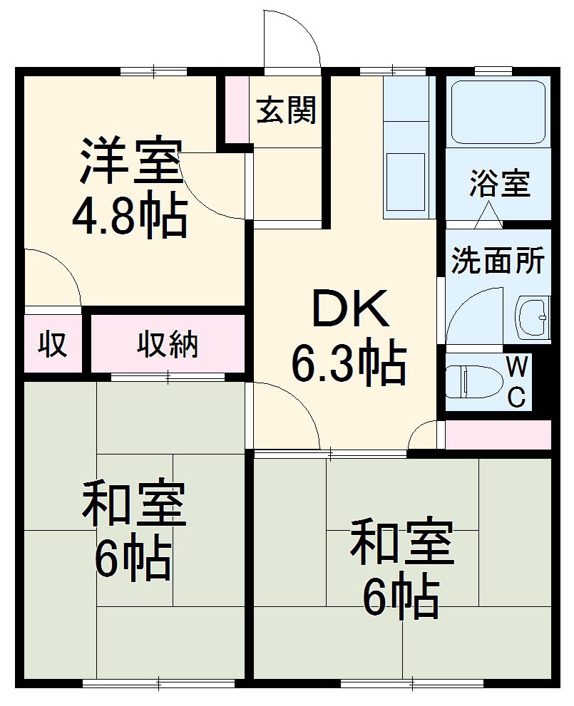 クラウンハイツ・103号室の間取り