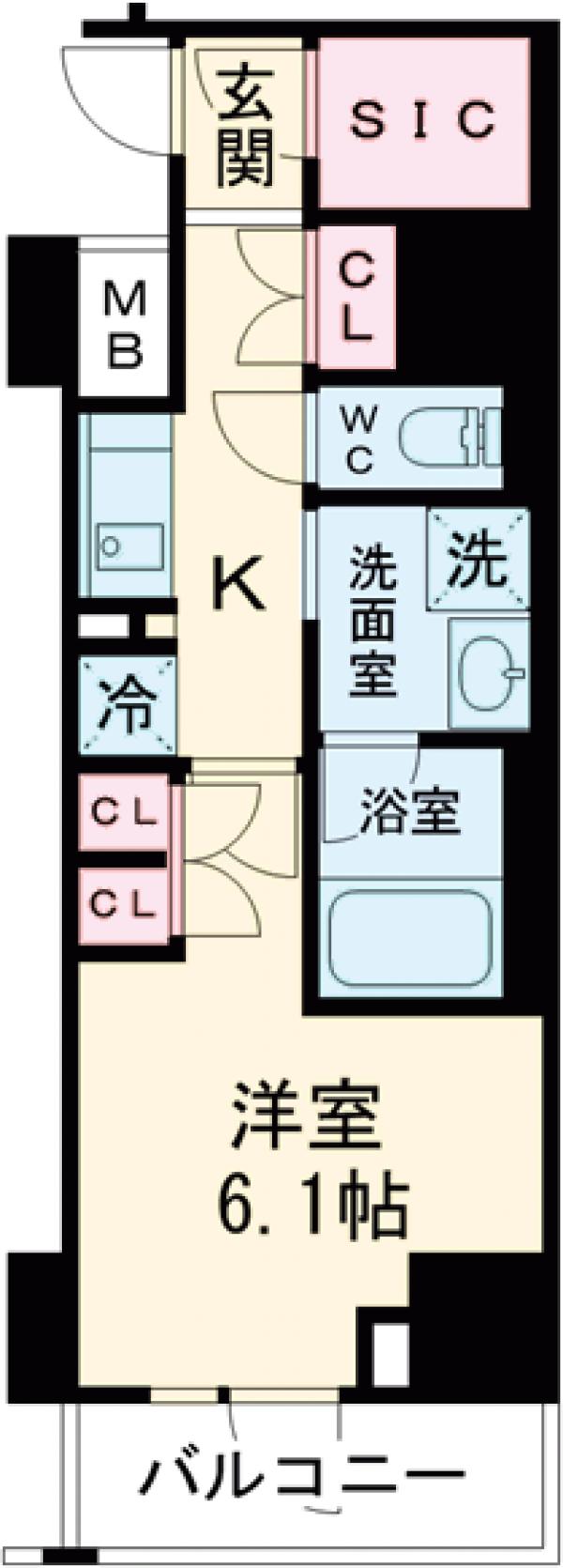 ＡＲＫＭＡＲＫ方南町Ｓｔａ．・301号室の間取り