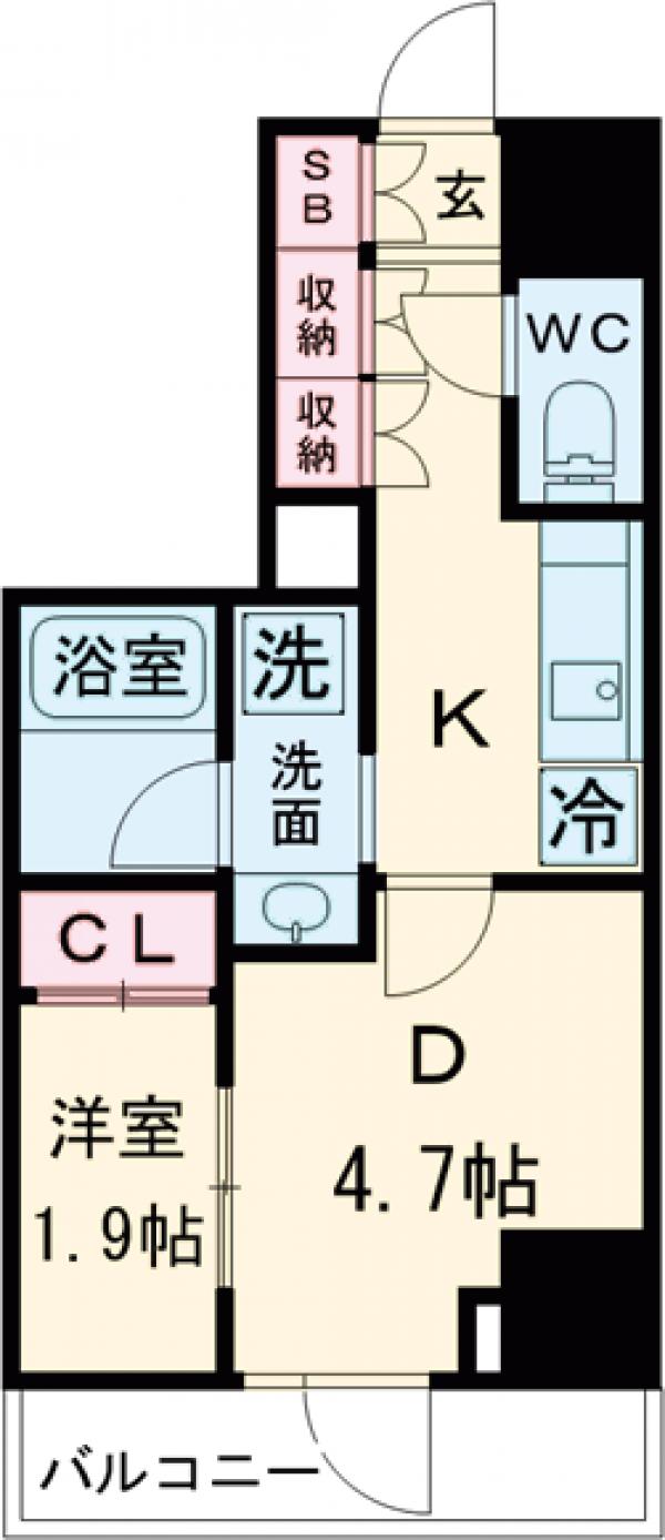 ＡＲＫＭＡＲＫ方南町Ｓｔａ．・402号室の間取り