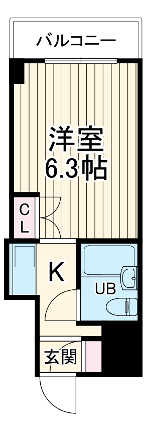 ロータリーライフ石川町・102号室の間取り