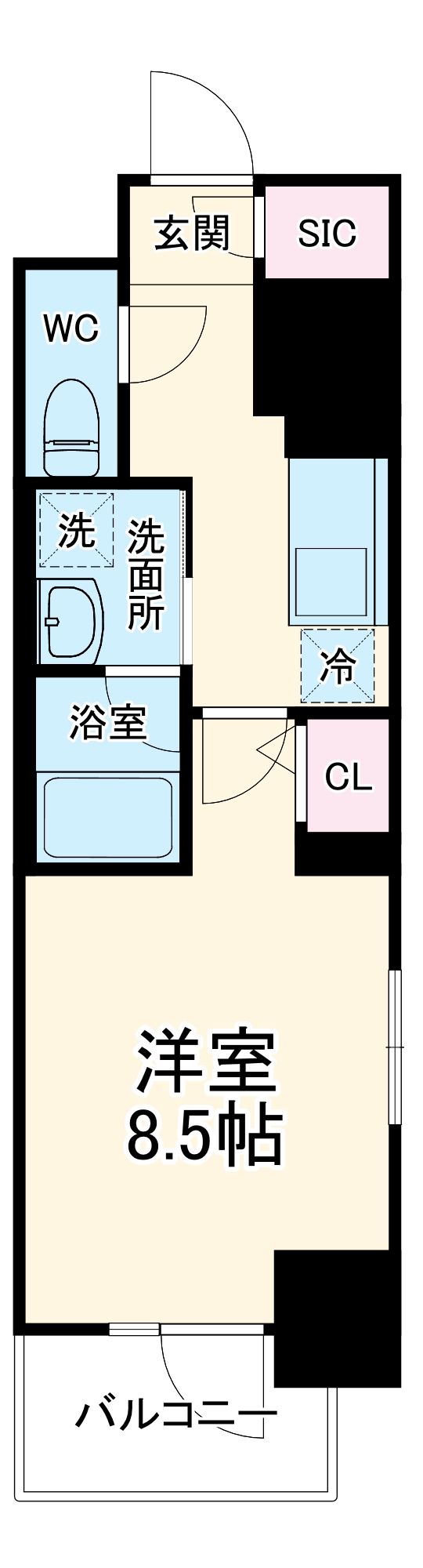 Blanche船橋本町・706号室の間取り