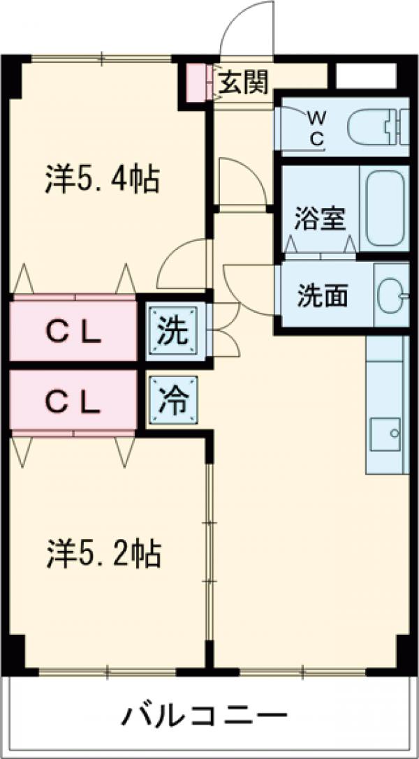 202号室の間取り
