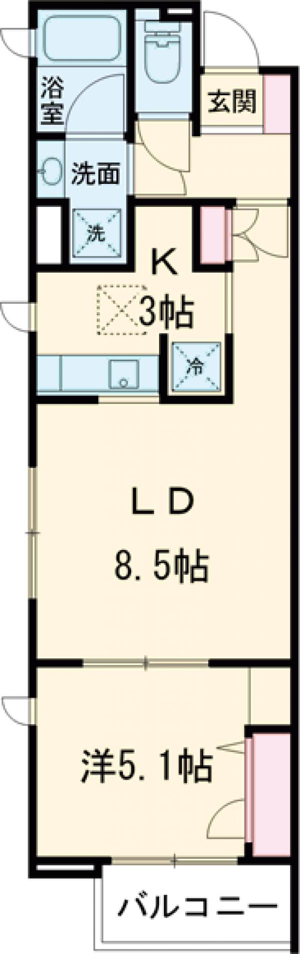 コートヒル南久が原S・102号室の間取り