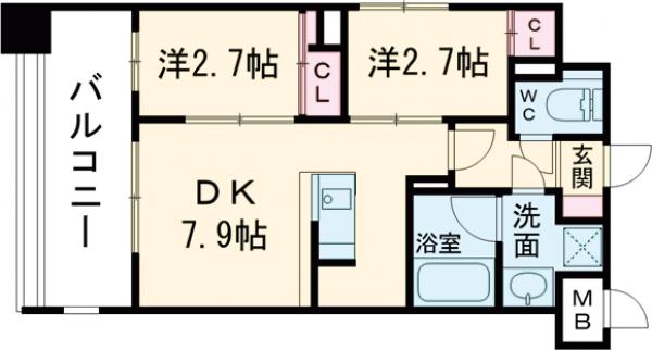 リアンプレミアム大濠公園の間取り