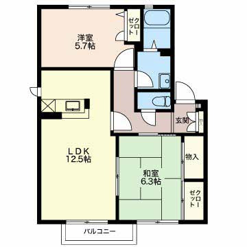 エトワール烏田Ⅱの間取り