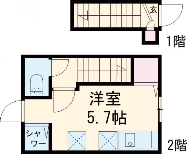 ソルナクレイシア大泉学園・208号室の間取り