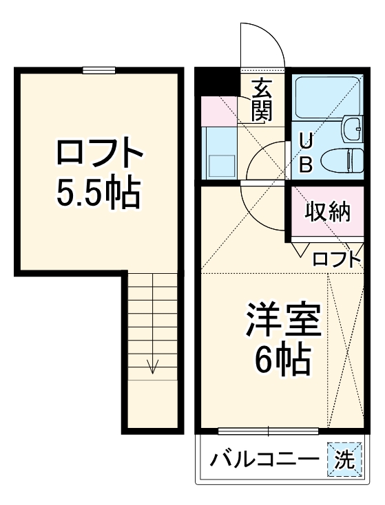 ジュネパレス新松戸第１３・203号室の間取り