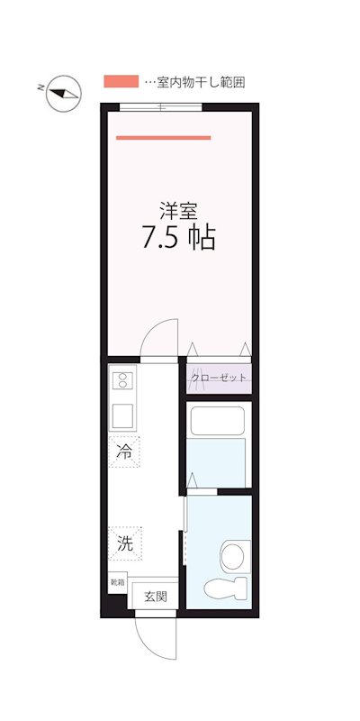 ハーミットクラブハウス屏風浦Ｂ号棟・203号室の間取り