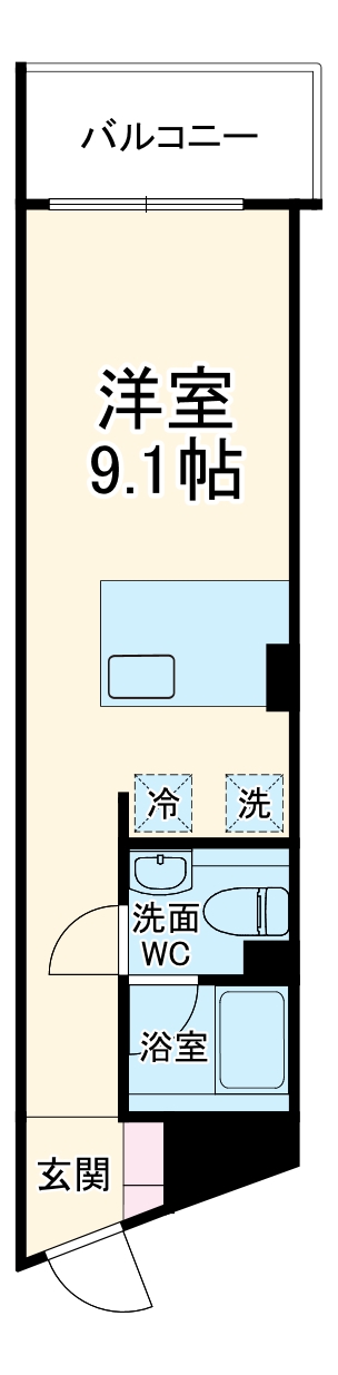 ｔｈｅ　ｔｒｉａｓ　ｋａｓｈｉｗａ・305号室の間取り