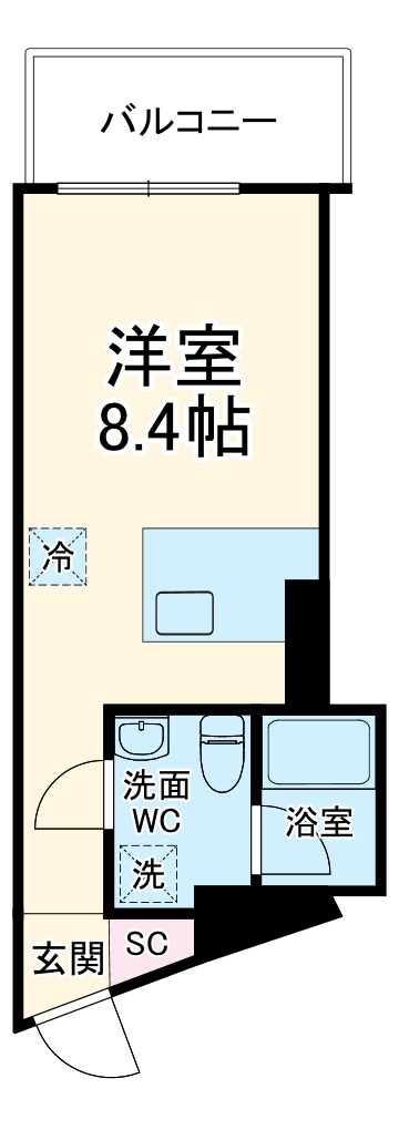 ｔｈｅ　ｔｒｉａｓ　ｋａｓｈｉｗａ・307号室の間取り