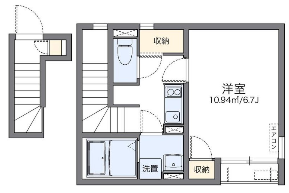 レオネクストエーリラフトリーの間取り