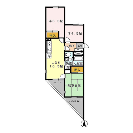 ヴユーラーみつわ台 Bの間取り
