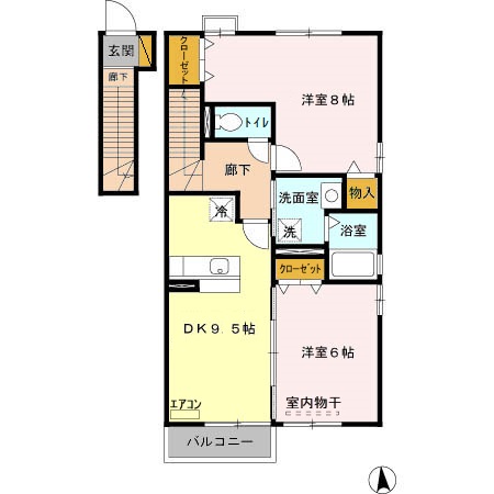 ROYAL GARDEN KANAI・201号室の間取り