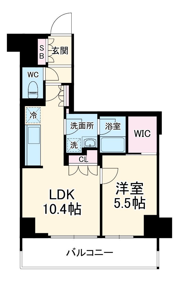 リーフシティ市川　ザ・レジデンス・801号室の間取り