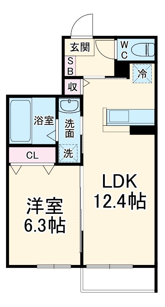 クレール・202号室の間取り