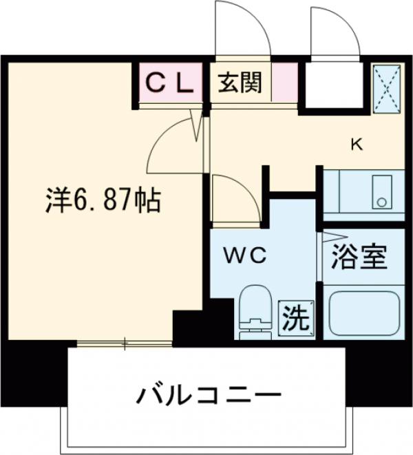 レジディア浅草吾妻橋・406号室の間取り