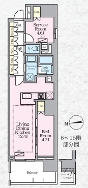 ラグゼナ八王子寺町・204号室の間取り