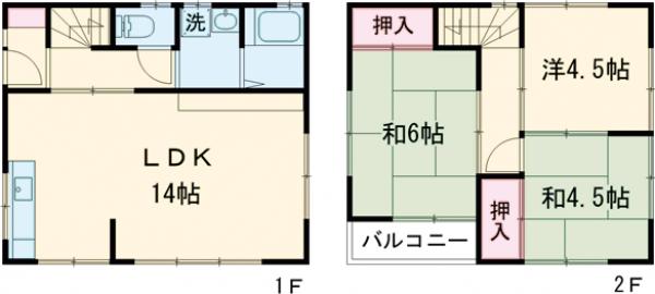 御殿山2丁目貸家の間取り
