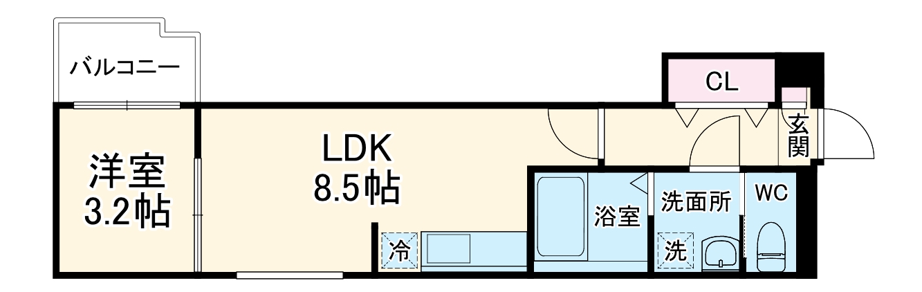 Ｒｅｖｉｖｅ新瑞橋・102号室の間取り
