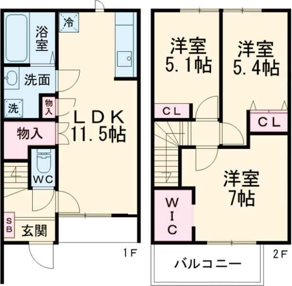 Sky　ResidenceⅡ・106号室の間取り