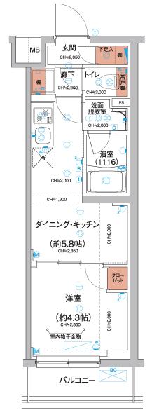 ハーモニーレジデンス羽田天空橋・403号室の間取り