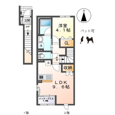 コンフォール門間Ｂの間取り