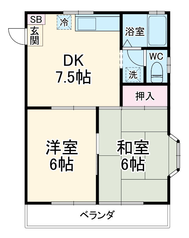 ライトハウスB棟の間取り